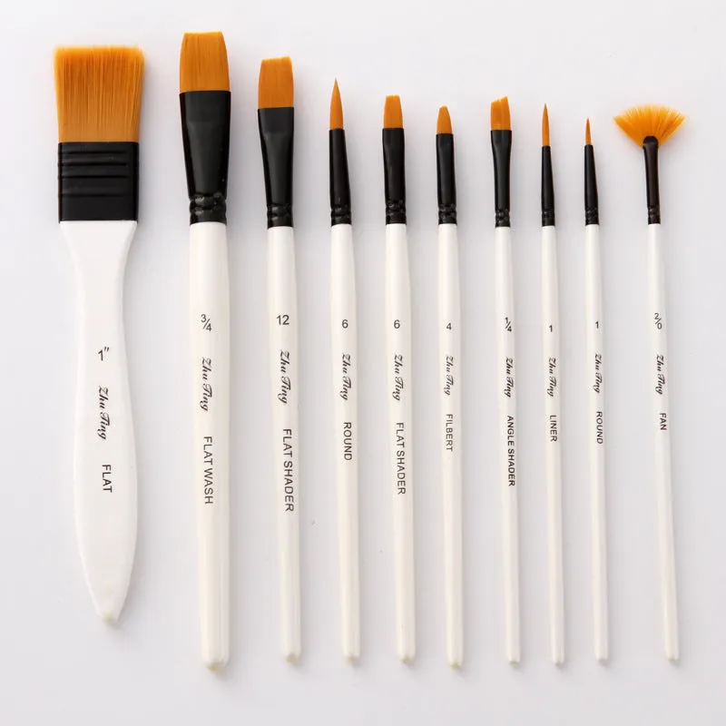 10 Nylon Hair Watercolor Brush Paint Brushes Pen