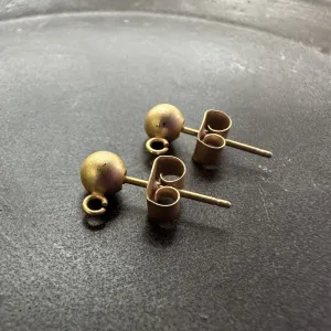 5mm Ball & Post Satin Hamilton Gold Earrings - 1 Pair