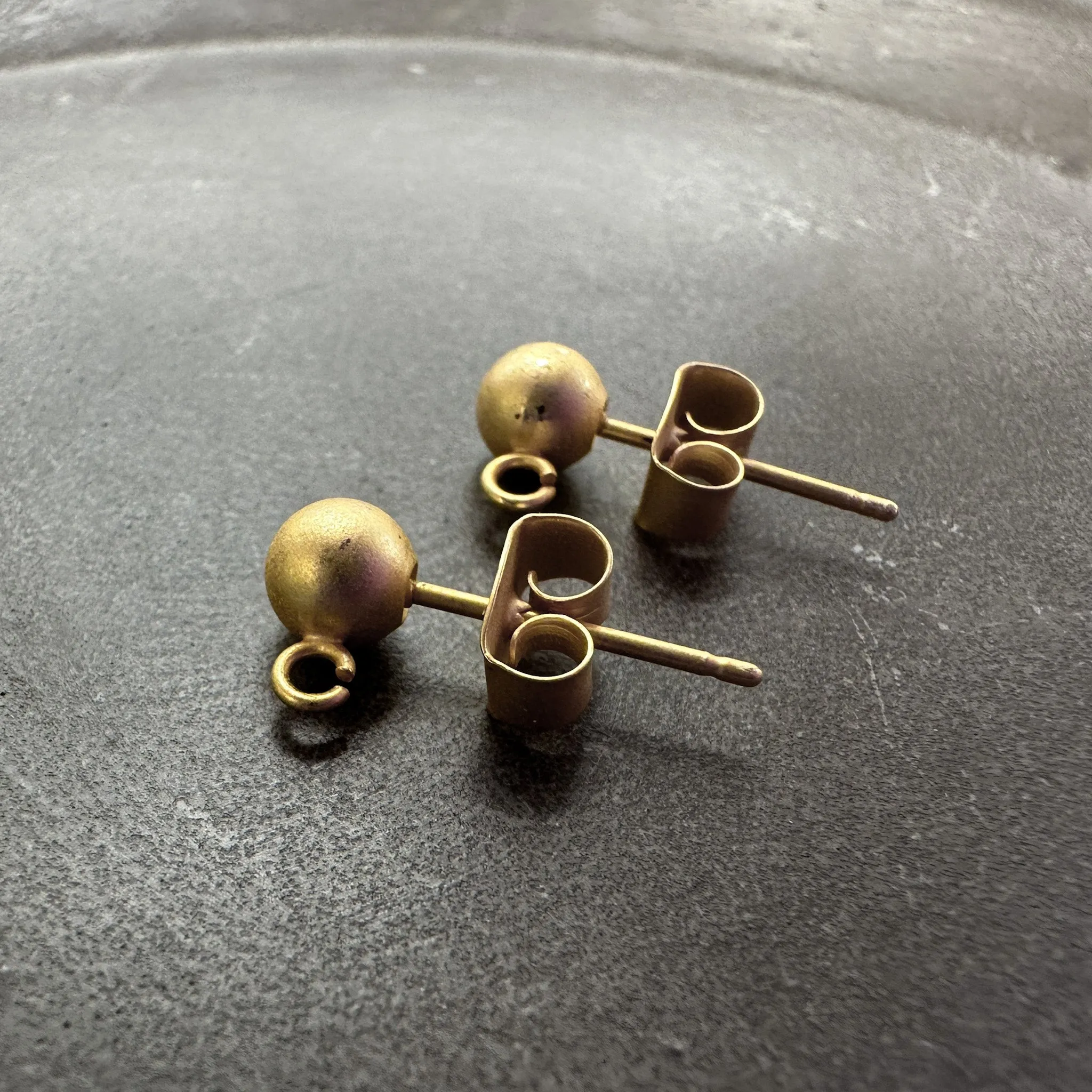 5mm Ball & Post Satin Hamilton Gold Earrings - 1 Pair