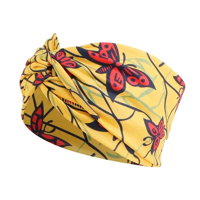 African Print Stretch Bandana Head Wrap Floral Ankara Dashiki Women