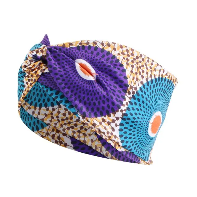 African Print Stretch Bandana Head Wrap Floral Ankara Dashiki Women