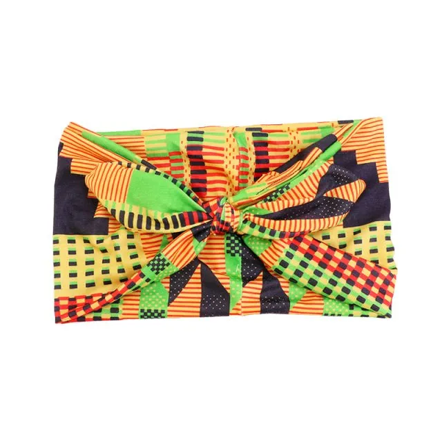 African Print Stretch Bandana Head Wrap Floral Ankara Dashiki Women