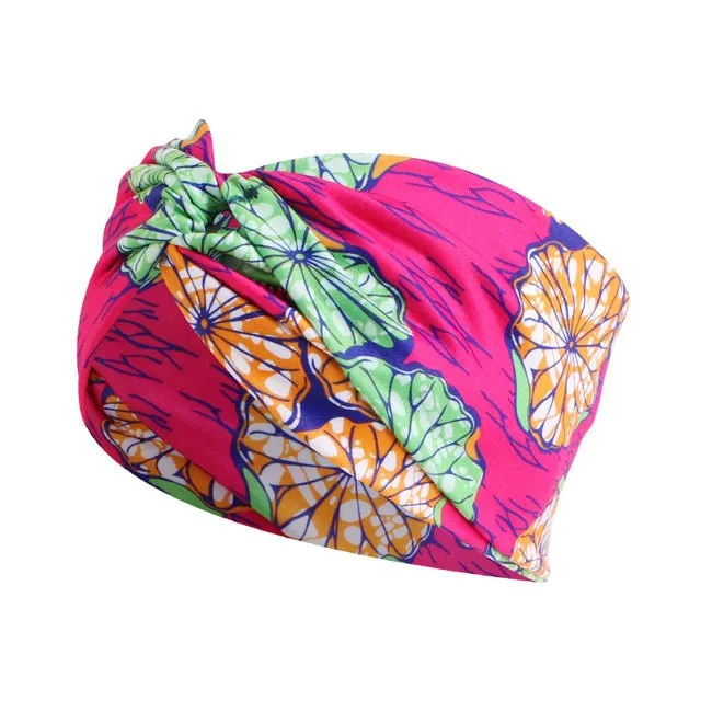 African Print Stretch Bandana Head Wrap Floral Ankara Dashiki Women