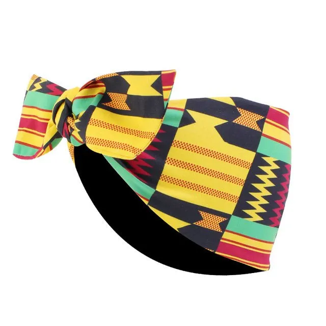 African Print Stretch Bandana Head Wrap Floral Ankara Dashiki Women