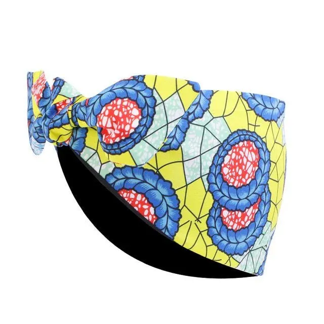 African Print Stretch Bandana Head Wrap Floral Ankara Dashiki Women