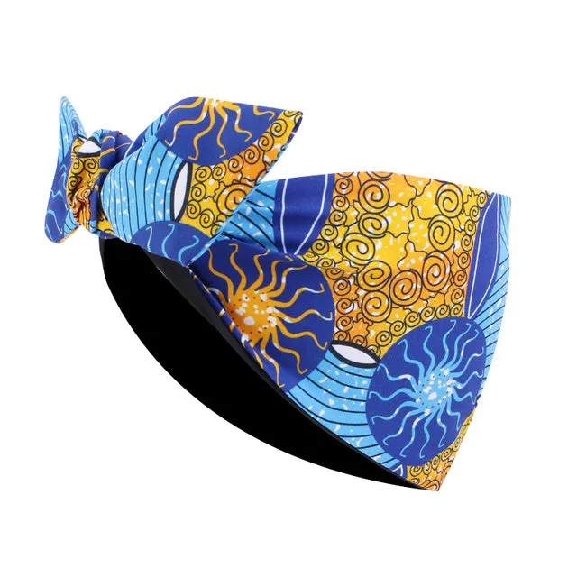 African Print Stretch Bandana Head Wrap Floral Ankara Dashiki Women