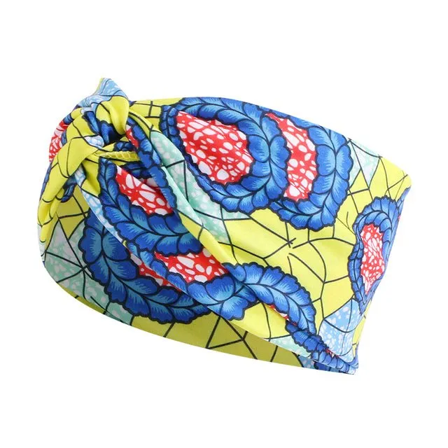 African Print Stretch Bandana Head Wrap Floral Ankara Dashiki Women