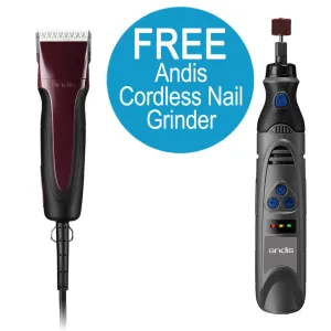 Andis Excel 5 speed  Clipper (Burgundy) with FREE Tote Bag