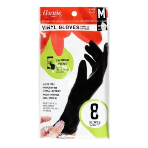 Annie Vinyl Gloves Powder Free 8ct Black