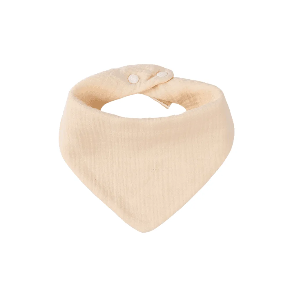 Baby Bandana Cotton Muslin Dribble Bib in Latte