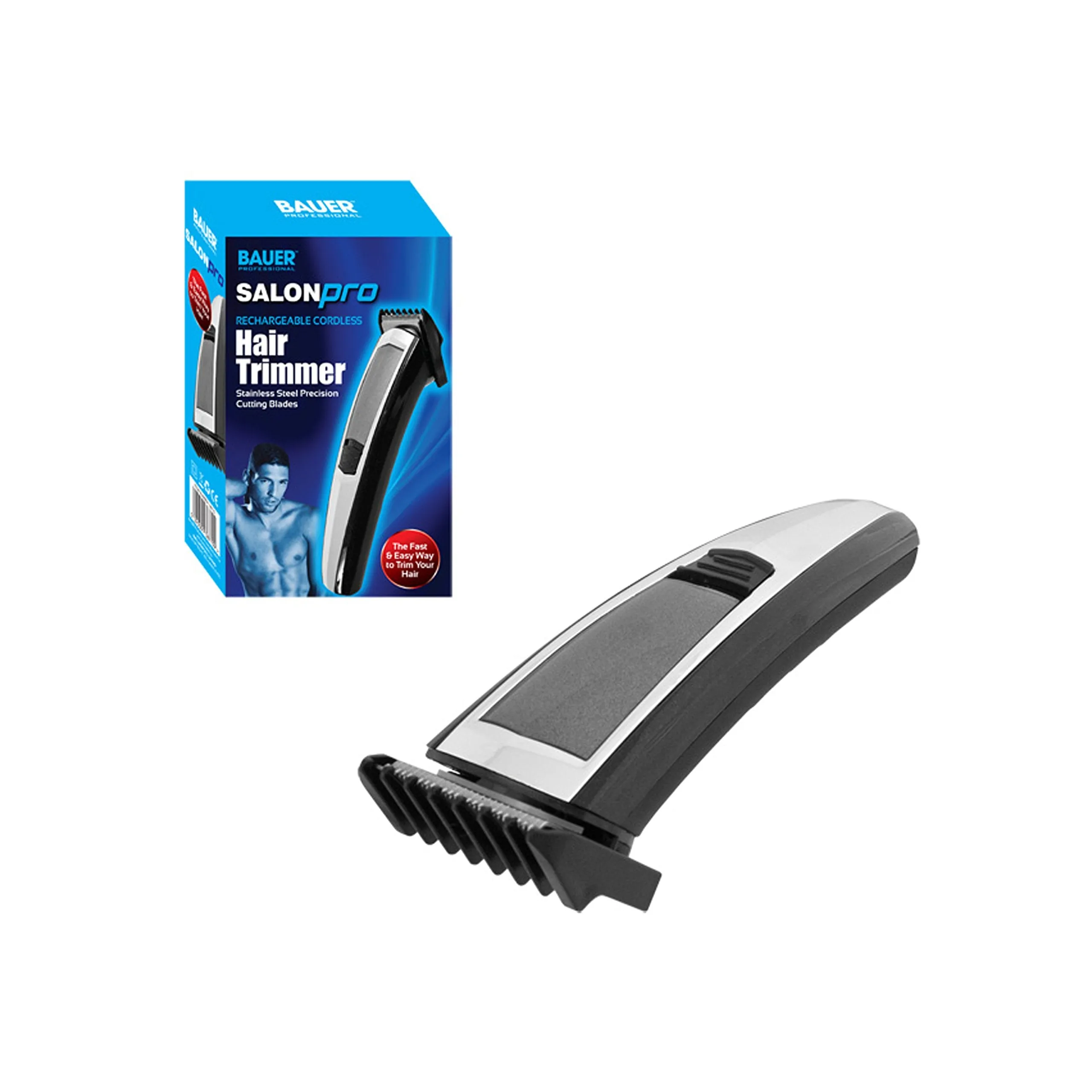 Bauer Professional SalonPro Men's Hair Trimmer and Clippers ~ Rechargeable, Cordless