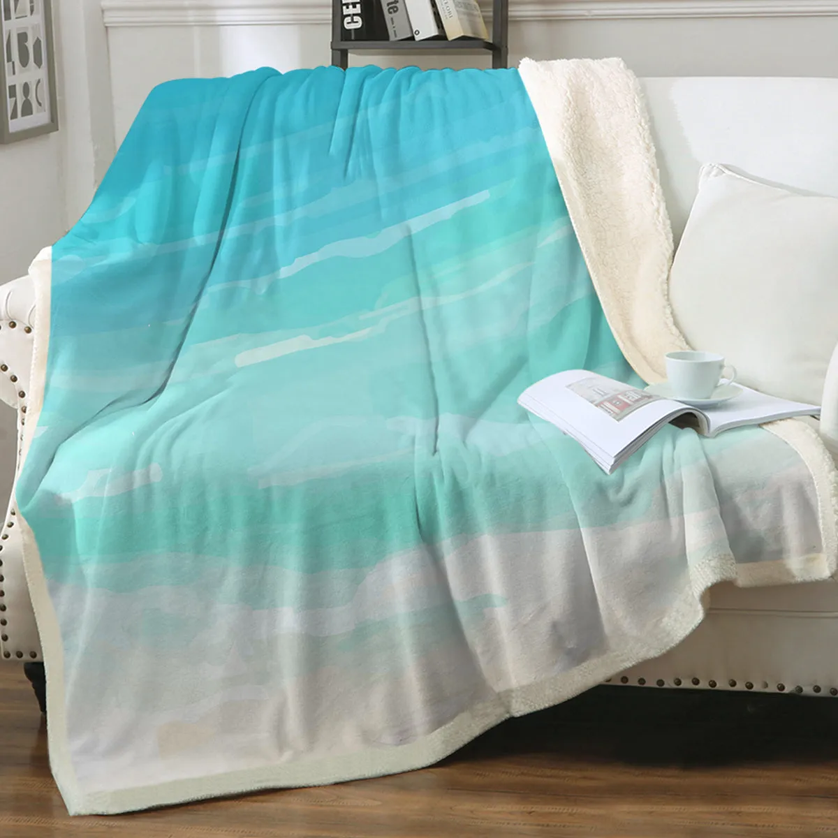 Beach Colours Soft Sherpa Blanket