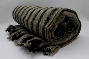 Brown & Black Chevron Stripes Cashmere Blanket