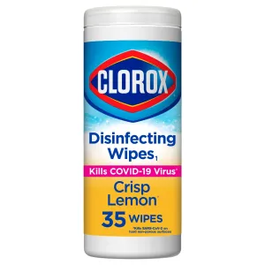 Clorox Bleach-Free Disinfecting and Cleaning Wipes, Crisp Lemon, 35 Count