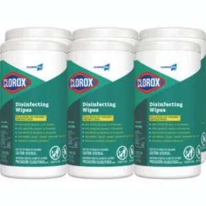 CLOROX SALES CO. CLO15949CT Disinfecting Wipes, 1-Ply, Fresh Scent, 7 x 8, White, Canister of 75, Carton of 6 Canisters