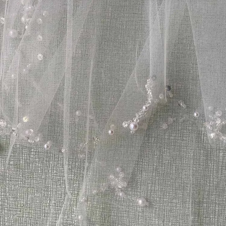 Crystals Pearls Beaded Wedding Veil