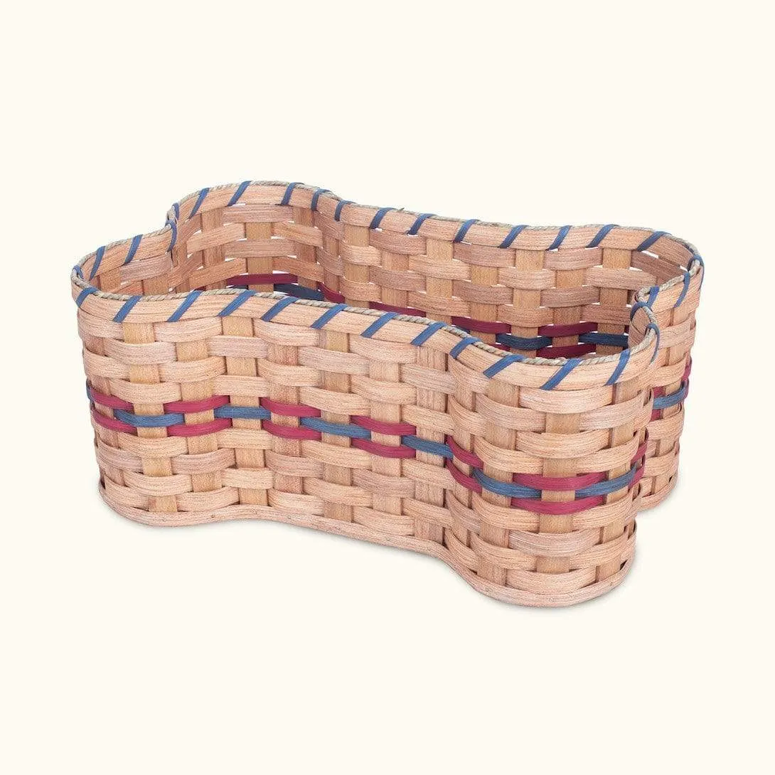 Dog Bone Basket | Amish Woven Wicker Pet Toy Storage Box