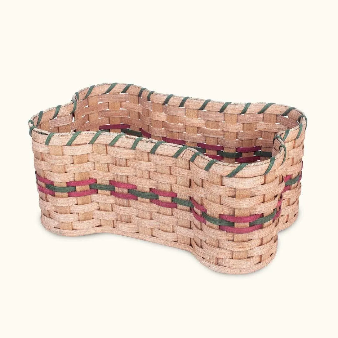 Dog Bone Basket | Amish Woven Wicker Pet Toy Storage Box