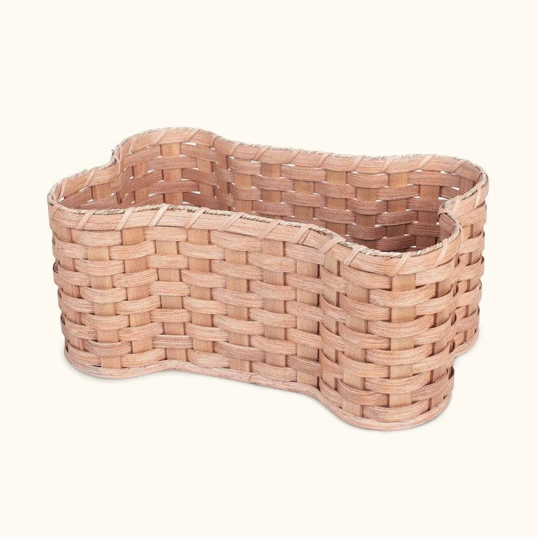 Dog Bone Basket | Amish Woven Wicker Pet Toy Storage Box