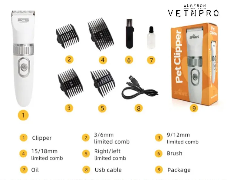 Dog Clippers Cordless Rechargeable Digital Display Adjustable Blade by Turn Dial