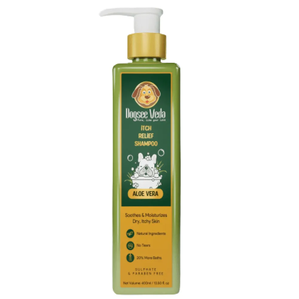 Dogsee Veda ITCH RELIEF Aloe Vera Shampoo for Dogs (400ml) (Limited Shelf Life) (Buy 1 Get 1)