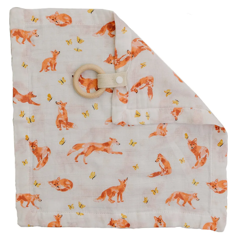 Fox Tales Oh So Soft Muslin Teether Blanket