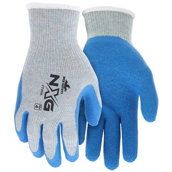 FT300S MCR Safety Flex Tuff Gloves, Small, Cotton Polyester Blend, Blue