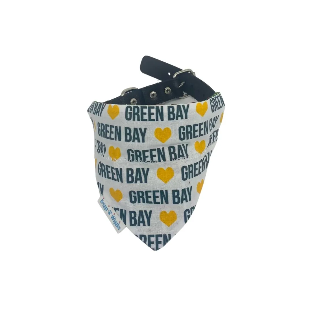 Green Bay Packers Love Football Dog Bandana