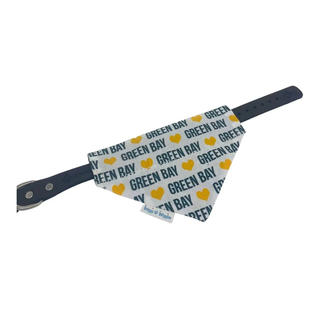 Green Bay Packers Love Football Dog Bandana