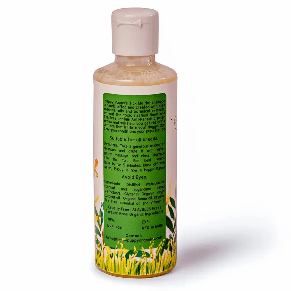 Happy Puppy Organic Tick Me Not Shampoo Neem for Dogs and Cats