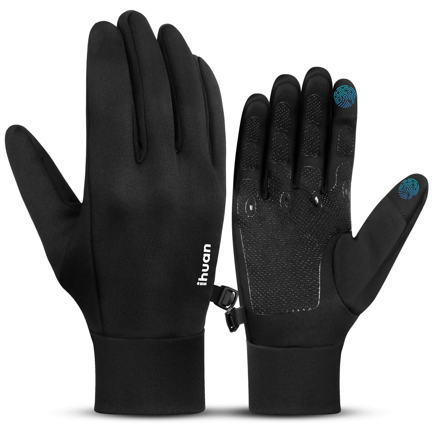 ihuan Thin Winter Running Gloves for Women Men, Sensitive Touchscreen Fingers for Cold Weather, Windproof Thermal Gloves for Working and Outdoor Sports, Soccer Cycling Camping Hiking Driving.