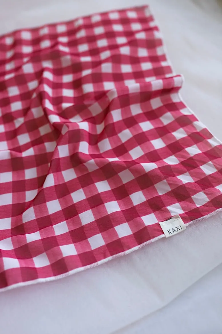 kaxi red gingham bandana