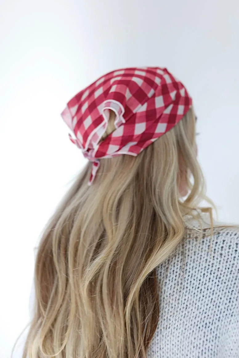 kaxi red gingham bandana