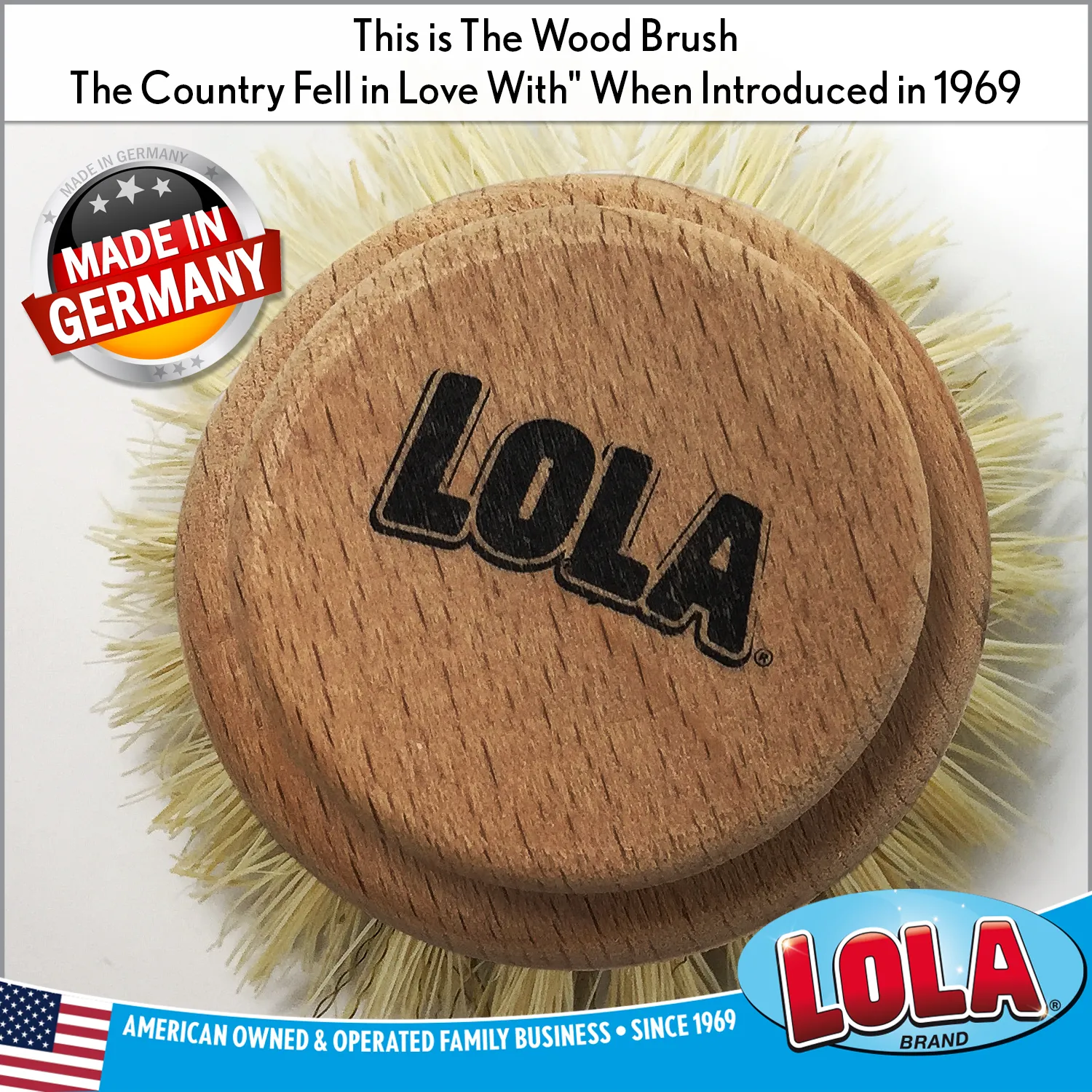 LOLA "The Original" Tampico Vegetable & Dish Brush Replacement Large Heads, 3 Pack