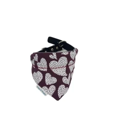 Maroon and Gray Texas Aggie Heart Dog Bandana