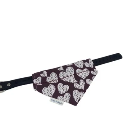 Maroon and Gray Texas Aggie Heart Dog Bandana