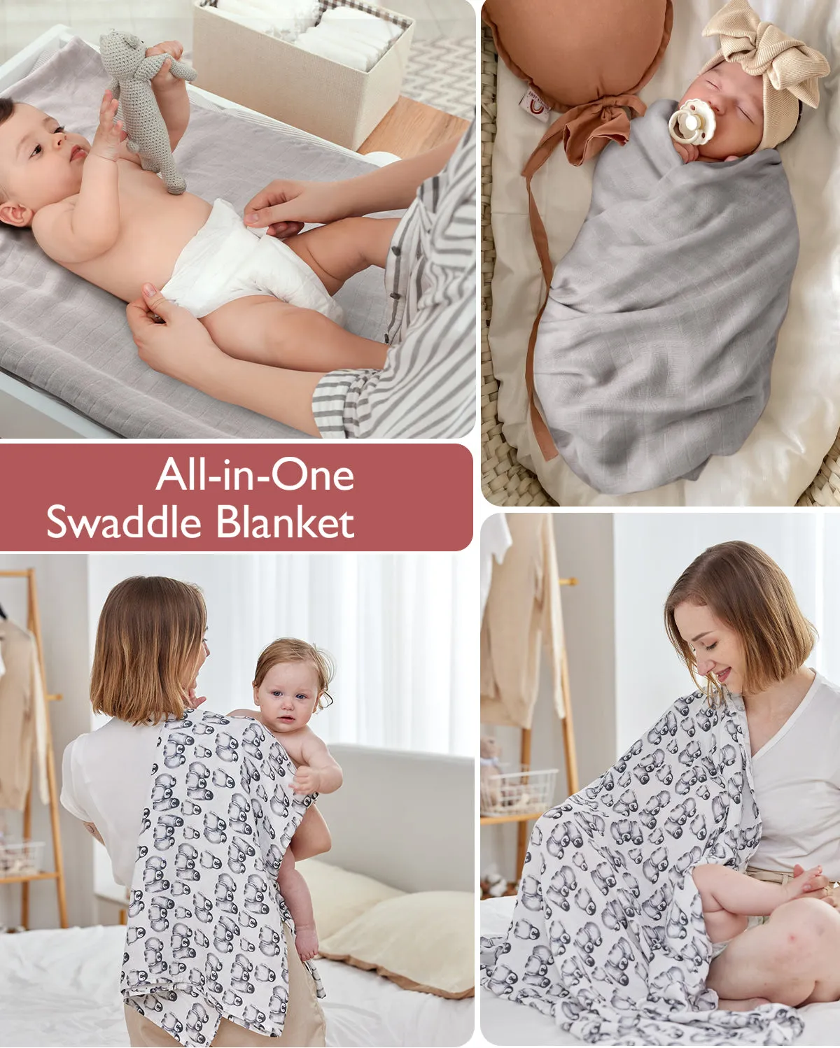 Momcozy Softness Upgrade Muslin Swaddle Blankets