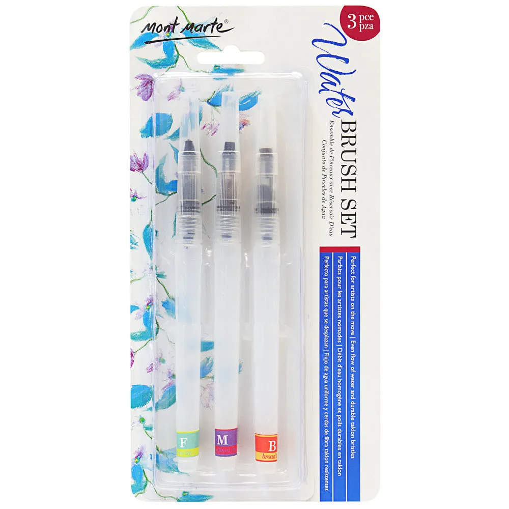 Mont Marte Signature Waterbrush Set 3 Piece Fine/ Medium/ Broad