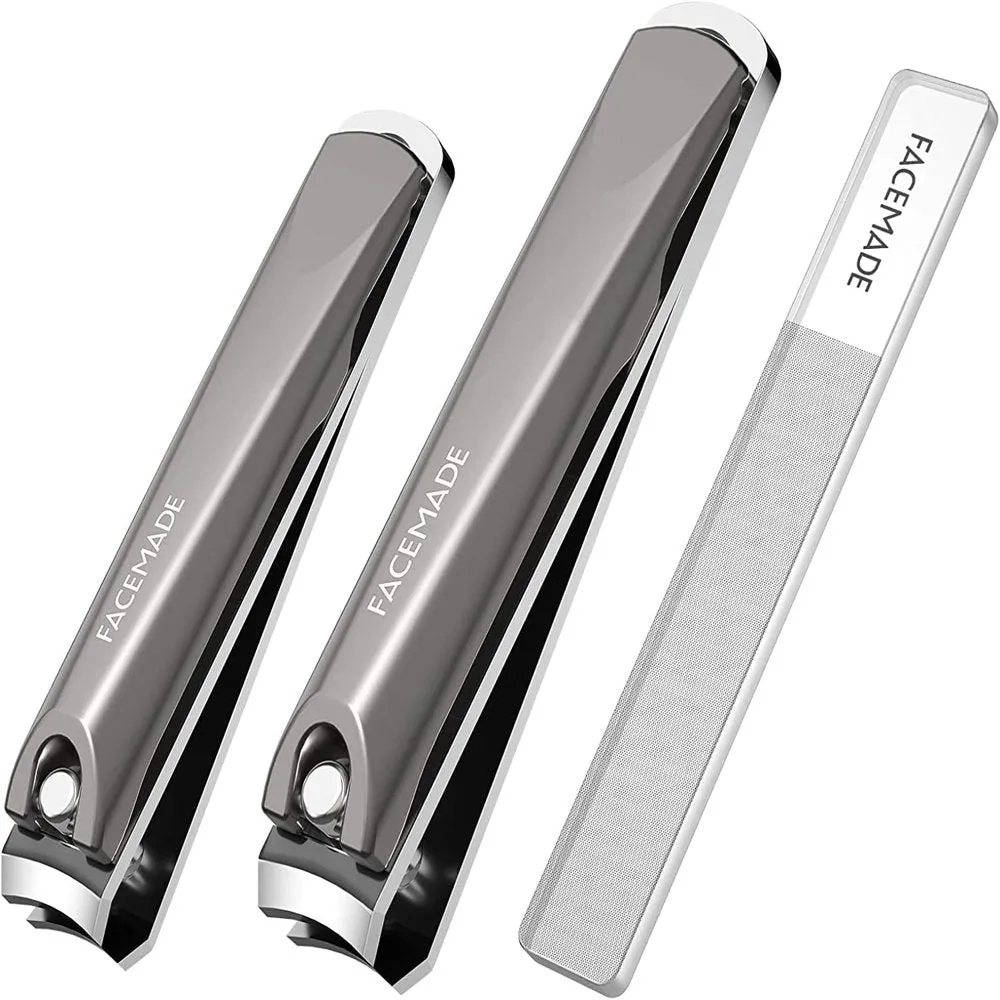 Nail Clipper Set,Stainless Steel Fingernails & Toenails Clippers & Nail File Sharp with Case,Set of 3