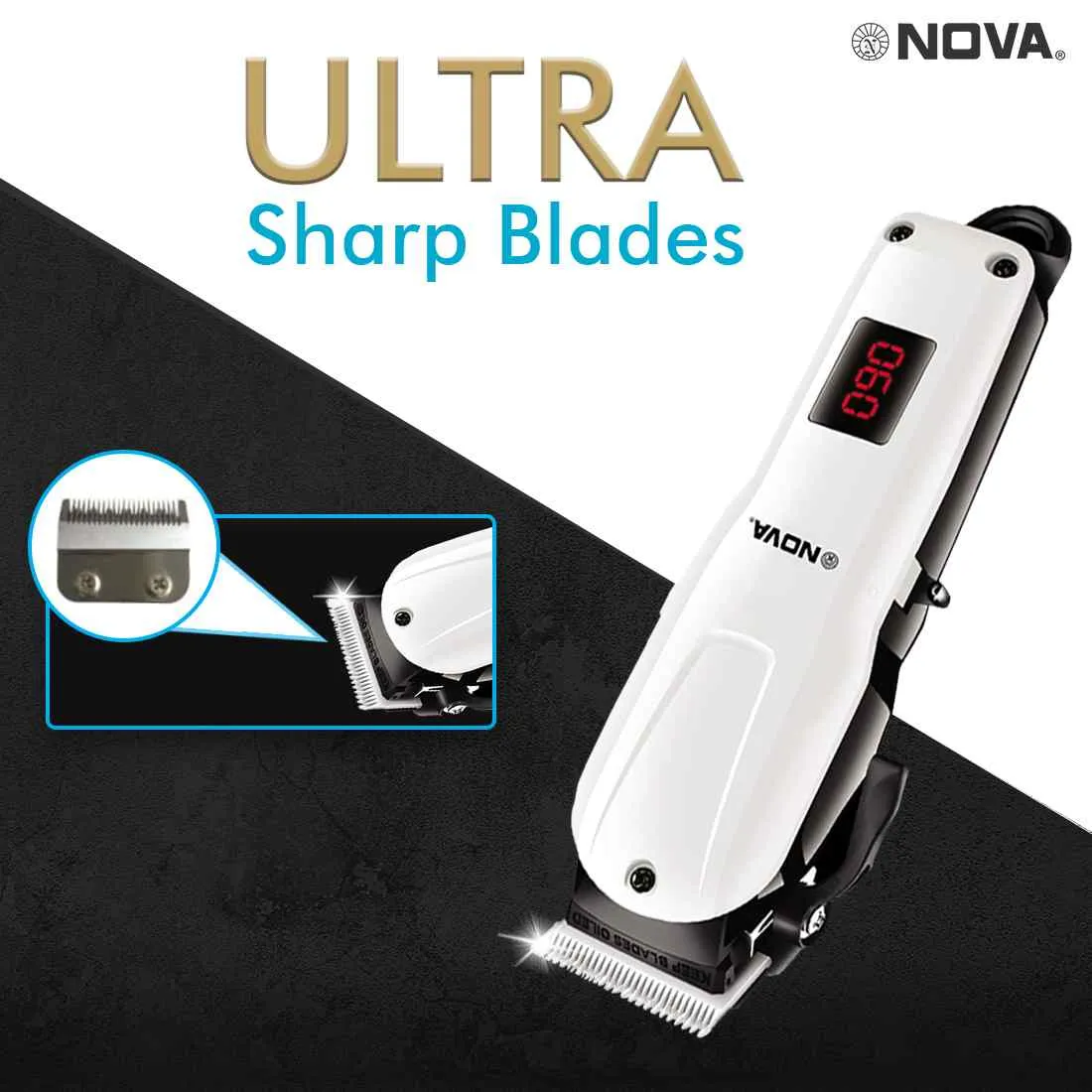 NOVA Professional Rechargeable and Cordless NHT 1083 Hair Clipper Runtime: 120 min Trimmer for Men  (White)