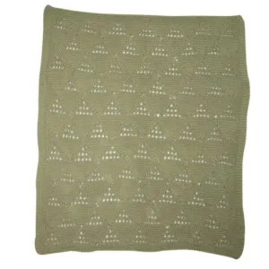 Pea Hand Knitted Cotton Throw - 125cm x 150cm