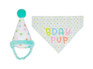 Pearhead Birthday Pup Bandana Hat Set S/M