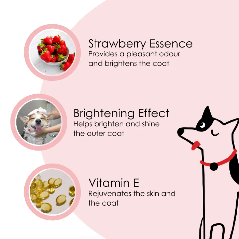 Pet And Parents Brightening Tearless Strawberry Shampoo for Dogs and Cats