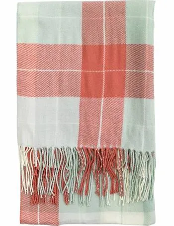 Pink Check Tassel Throw