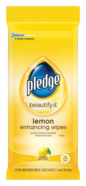 Pledge Lemon Scent Furniture Polish 24 wipes Wipes