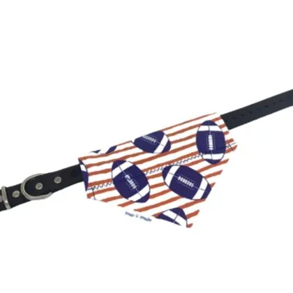 Purple and Orange Plaid Football Over the Collar Dog Bandana