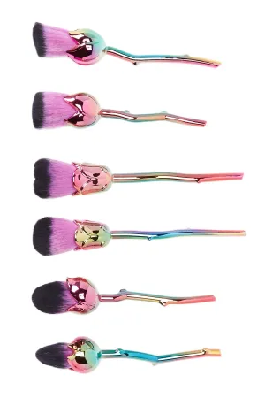 Rose Makeup 6-Piece Brush Set - Purple