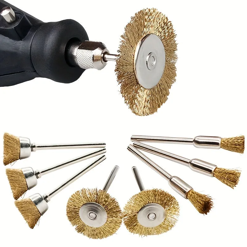 Steel Wire Brass Brush Set for Drill Polishing and Grinding