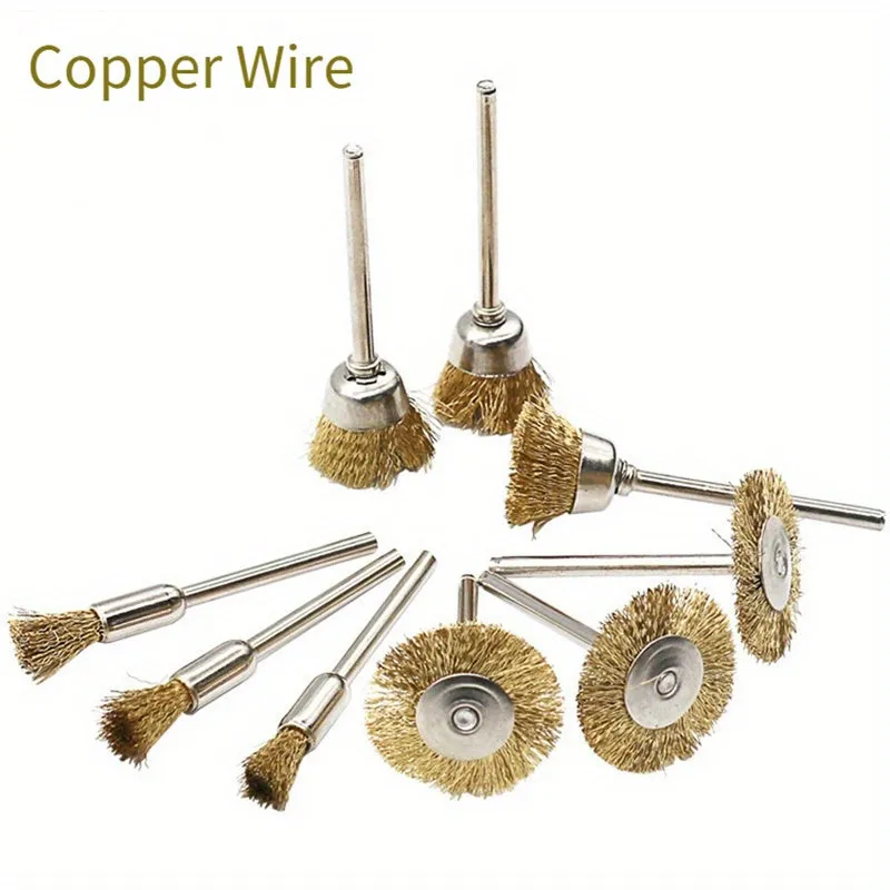 Steel Wire Brass Brush Set for Drill Polishing and Grinding