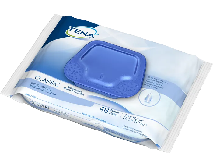 Tena 65724 Classic Washcloths, Mild Scent, Alcohol-Free